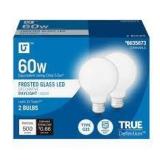 2ct Utilitech 60W Frosted LED Sft Wht Bulb A106
