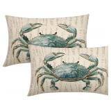 12x20 Inch Set of 2 Sea Crab Pillow Covers AZ15