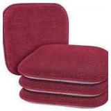 4pc Gorilla Grip Burgundy Dining Chair Cushion A4