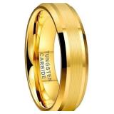 Tutiss 6mm Gold Tungsten Mens Engagment Ring A34