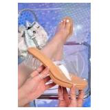 Sz 8.5 Cape Ribbon Anjelic Clear Toe Sandal A107