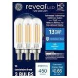 3X/BID 3ct Reveal 60W T8 Candelabra Bulb A107