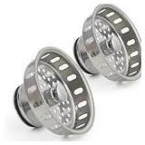 2pk Metal Sink Stoppers Black/SS A3