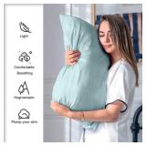 King Size Silk Pillow Cases Haze Blue  2 Pack AZ6