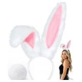 Bunny Ears Headbands and Tail Costume AZ6