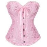 Sz S Pink Floral Silk Ribbon Edge Corest A8