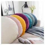 9pk Asst Color 15' Round Soft Throw Pillow A7