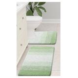 2pc Green Gradiant Bathroom NonSlip Rug Set A5