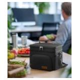 Black Canvas Mesh SidePocket Insulated Lunchbox A6
