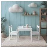 YourZone White 3pc Kid's Table Set B100