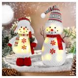 Cllayees 16' Plush Light Up Snowman Set A46