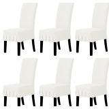 Easy-Going Dining Chair Covers 6 PCS, Cream az29