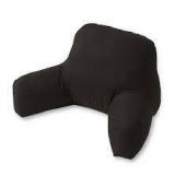 Black Plush Velvet Back Bed PIllow B106