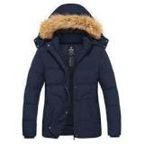 Sz 1X Blue Brown Fur Edge Hood Pefflarge Jacket A8
