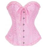 1XL Pink Bustier Corset Top for Women AZ6