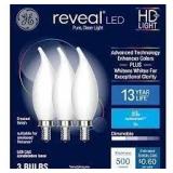 4X/BID 3ct Reveal 60W LED CAC Candelabra Bulb A106