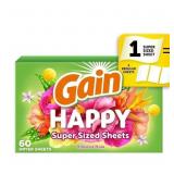Gain Dryer Sheets, Happy Mega dryer Sheets AZ19