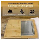 BoardOfSteel 17x11' SS/Bamboo Cutting Board A97