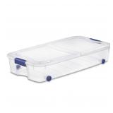 AS IS Sterlite 62L Storage Container W Rollers C51