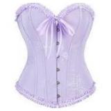 Sz L Lavendar RibbonEdge Floral Ribbed Corset A115