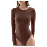 S Women's Crew Neck Long Sleeve Bodysuit AZ22