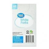 Great Value White Plastic Forks 48ct A63