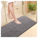 24x36' Grey Chenille Noodle Bathroom Rug A98