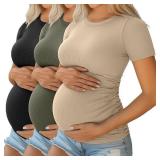Sz XL Huukoy ShortSleeve Maternity Shirt A98