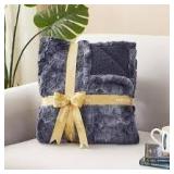 Eheyciga Faux Fur Heated Blanket Throw Grey A11