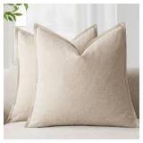 2pk 20x20' NaturalBeige Foindtower PillowCover A99