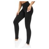 Sz L/XL Black Tapered Leg Yoga Pant A99