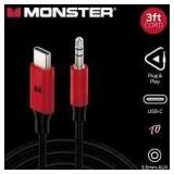 3' Monster USB-C To 3.5mm Aux Cable A114