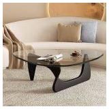 Triangle Coffee Table Glass Top, Black Base C27