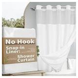 No Hook Shower Curtain See Through Top A71