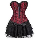 Corset Dress Bustier Tutu Skirt Lace Size S A73