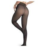 Fleece Lined Tights Winter Skintone Faux Sheer A75
