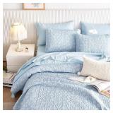 Twin Wake In Cloud - Floral Quilt Set A55