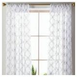 4 Panel White Sheer 12x84' Embossed Design A101