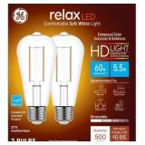 3X/BID 2pk GE Relax LED Vintage 60w AZ22