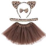 4 Pcs Cheetah Costume Set Kids Size A55