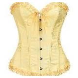 Sz XS Marigold Silk Floral RibbonEdged Corset A116