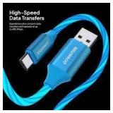 5' Powertek Light-Up Cable USB-A To Lighting A100