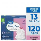 Strong Flex 13g Trash Bags, Lavender 120ct AZ3