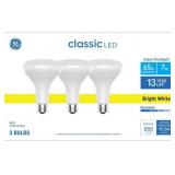3ct Classic LED 65w Bright White MedBase Bulb A107