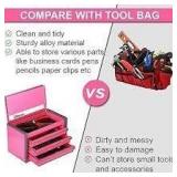 Pink 3-Drawer Metal Tool Box TH111211-Pink A109
