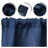 1pr 28x63' DkBlue Blackout Hidden Rod Curtain A103