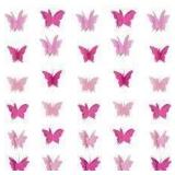 2X/BID Utaus 3D Pink Butterfly Garland 4pk A107