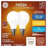 2ct Relax Sft Wht 60W Frosted Candelabra Bulb A109