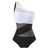 L Women's One Piece Swimsuits One Shoulder AZ34