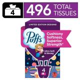 Puffs Ultra Soft Facial Tissues 4pk of 124ct AZ34
